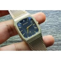 ราคา นาฬิกา Vintage มือสองญี่ปุ่น RAYARD SWISS MADE ระบบ Quartz ผู้ชาย ทรงสี่เหลี่ยม กรอบทอง หน้าดำ หน้าปัด 30mm (19204900753)