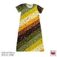 ราคา แตงโม (SUIKA) - เสื้อแตงโม เดรสผ้ายืดคอกลม พิมพ์ลายริ้วสีรุ้ง (P.DO-147) (25465203492)