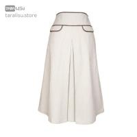 ราคา กระโปรงสีเบจผ้าคอตตอน (เอว 26") แบรนด์ญี่ปุ่นมือสอง (29722924193)