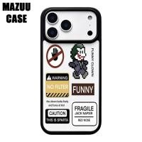 ราคา เคสไอโฟน TPU ขอบดำ หลังแข็งใส กันกระแทก ลายพิกเซลและป้ายเตือนสไตล์สตรีท สำหรับ iPhone 17 16 15 14 13 12 11 Pro Max Plus (58109747178)