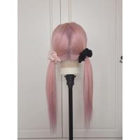 ราคา (มือ2) วิกผมแท้ทอมือทั้งหัว full lace สีชมพู ยาว24" (56709737247)