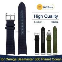 ราคา 20 มม.22 มม.ปลายโค้งไนลอนสายนาฬิกาหนังแท้สําหรับ Omega Planet Ocean Seamaster 300 Speedmaster ผ้าใบกีฬานาฬิกา (48658070695)