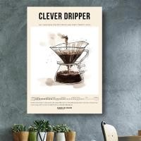 ราคา COFFEE CLEVER DRIPPER โปสเตอร์กรอบ CAFE COFFEE โปสเตอร์ตกแต่งผนังระดับพรีเมียม (51559423287)