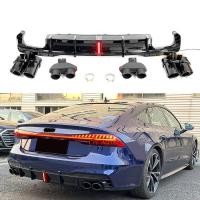 ราคา Rear bumper lip C8 RS7 rear diffuser with LED light for Audi A7 4K Sportback 2019 2020 2021+ (53206200927)