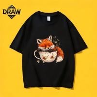 ราคา ผ้าฝ้าย 100% FOX Cotton Tshirt T เสื้อ Tee กราฟิกผู้ชายผู้หญิง Unisex Baju Lelaki Wanita Perempuan เสื้อยืดสั้น (48357797668)
