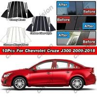 ราคา 10 ชิ้นกระจกผลประตูรถกลาง BC เสาโพสต์ Trim สําหรับ Chevrolet Cruze J300 2009-2018 กรอบหน้าต่างคอลัมน์กลาง Glossy สีดําคาร์บอนไฟเบอร์ Chrome PC วัสดุสติกเกอร์ (42026740110)