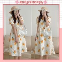 ราคา ผู้หญิง เบบี้ดอลล์ เดรสแขนบานลายดอกสีส้มผ้าโฟม (25575243534)
