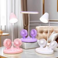 ราคา โคมไฟตั้งโต๊ะแบบชาร์จไฟได้สามความเร็วหรี่แสงได้สามความเร็วพลังงานลมสก์ท็อปสองหัวพัดลมไฟฟ้าพับกลางแจ้งตั้งแคมป์พั (57359229496)