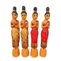 ราคา นางไหว้ นางไหว้แกะสลัก ตุ๊กตาไม้ นางไหว้ต้อนรับ ของแต่งบ้าน สูง 15 นิ้ว (16135985274)