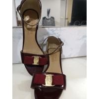 ราคา มือสอง - รองเท้า Ferragamo สีแดงเบอร์กันดี Size 7 (24cm) (22679843123)