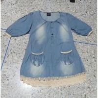 ราคา เดรสสั้น ผ้ายีนส์ กระเป๋าหน้า ชายแต่งลูกไม้ sizeL-XL ใส่ได้ค่ะ (3037180127)
