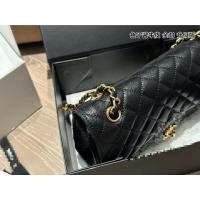 ราคา หรูหราโซ่ทองกระเป๋าสําหรับผู้หญิงสีดําคาเวียร์จริงหนังกระเป๋าสะพาย (40829684687)