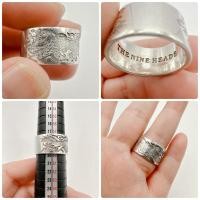 ราคา แหวนเงินแท้ แกะลายมังกรรอบแหวน ตอกแบรนด์ ไซส์ 60 (18795894238)