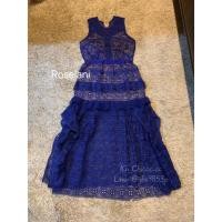 ราคา ชุดออกงานสีน้ำเงิน navy blue เดรสลูกไม้ ชุดเดรสยาว งานป้ายRoselaniused-S (22408655622)