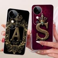 ราคา Vivo S19 V2364A ฝาครอบ Vivo S19 กรณีโปร่งใสหรูหรา Crown AZ ตัวอักษร 2D รูปแบบแบนเคสโทรศัพท์แบบนุ่ม (57009001585)