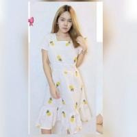 ราคา เดรสยาว สีขาว ลายปักสับปะรด (2708457482)