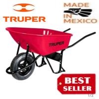ราคา TRUPER รถเข็นปูน ถาดเหล็ก สีแดง 6.3 ฟุต ล้อยางลม รุ่น 11776 ของแท้ 100% (22200363833)