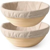 ราคา 2 Pack Banneton Bread Proofing Baskets for Sourdough, 9 Inch Round Natural Rattan Proofing Basket for Dough Rising, Bread Proofing Bowl Sourdough Bread Baking Supplies for Home Bak (49409326333)