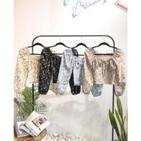 ราคา @ELYACLOTHININGLINE CAROL KOREAN FLORAL BLOUSE TOP LONGSLEEVES LONG SLEEVES FLORAL MOTIF FLOWERS SQUARE NECK PUFFY SLEEVES FULL RUBBER (26265265561)
