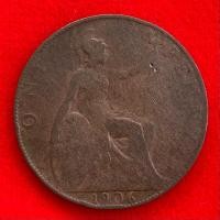 ราคา เหรียญอังกฤษ United Kingdom 1 penny ปี 1906 เหรียญ​ต่างประเทศ (25057642757)