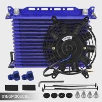 ราคา Universal 15 Row AN10 Engine Oil Cooler with AN10 To AN8 Fittings Mounting Bracket + 7" Electric Fa (55056875491)