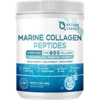 ราคา NATURE TARGET Marine Collagen Peptides Powder - Type I & III Collagen with Probiotics, Vitamin C & Hyaluronic Acid for Skin, Hair, Nails, Wild-Cught Fish & Grass-Fed Bovine, 35 Se (49309617193)
