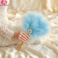 ราคา LUNANOVA พัดลมพกพา, นางฟ้าสไตล์ปุยขนนกมือพัดลมขนนก,โบราณประณีตมุกทําด้วยมือหัตถกรรมสไตล์จีนโบราณพัดลม Photo Prop (51558910118)