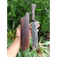 ราคา มีดแคมป์ มาเชเต้ Machete สปาต้า มีดเหน็บ มีดอีเหน็บ มีดเดินป่า มีดพก 7.2” เหล็กสปริง ผิวไฟ full-tank ด้าม-ฝักไม้ชิงชันดำ (15691106979)
