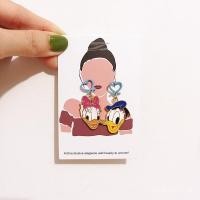 ราคา ต่างหูโลหะผสม 925 เงิน Donald Duck และ Daisy ต่างหูน่ารักสำหรับวันหยุดหรือใส่ทุกวัน (57958677479)