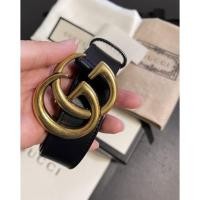 ราคา มือ 2 ของแท้ GUCCI Leather belt with Double G buckle (15595734298)