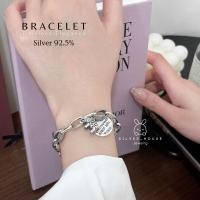 ราคา สร้อยมือเงินแท้ 92.5% ลายโซ่ห้อยจี้ช้างฉลุ เหรียญกลม สวยมากๆค่ะ (43479805117)