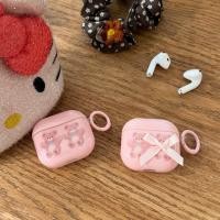 ราคา สําหรับ Apple airpods PRO 3 2 1 4 gen กรณีสีชมพูสองดาวสามมิติโบว์ Apple AirPods Pro สไตล์ใหม่หูฟังกรณี AirPods 1 2 Shock-proof AirPods 3 ง่ายป้องกันกรณี AirPods 4 ป้องกันฝุ่น High-End Feeling เคสหูฟัง