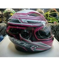 ราคา หมวกกันน็อค RIDER VIPER แว่น 2 ชั้น NO.2 สีชมพู ขาว ดำ Size L (699009799)