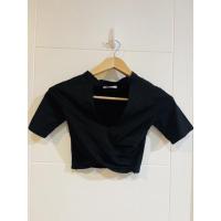 ราคา เสื้อครอปเปิดอกสีดำ (19717627302)