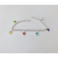ราคา สร้อยข้อมือห้อยจี้พลอยหัวใจเงินแท้925 เครื่องประดับเงินแท้ สร้อยข้อมือ สร้อยเงินแท้ (18388740286)