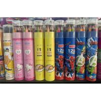 ราคา ดินสอสีไม้ 12 สี พร้อมกบเหลา Colored Pencils Hello Kitty Gudetama Marvel Avengers (42627781497)