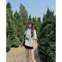 ราคา [รูปถ่ายจริง] เสื้อยืดแขนสั้นพิมพ์ลายสาวแฟชั่นสําหรับผู้หญิง - เอ็มเอสพี 596 (27730984538)