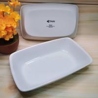 ราคา จานกระเบื้องสี่เหลี่ยมการบินไทยเนื้อพอร์ชเลนอย่างดี ขนาด11*18*3ซม.ใช่สำหรับใส่อาหารคาวหวาน สินค้าพร้อมส่ง (23042424555)