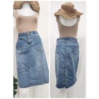 ราคา เอว 28"-30" กระโปรงยีนส์มือสอง ทรงกึ่งเอกึ่งสอบ ผ่าหลัง วินเทจ นำเข้าเกาหลี จีน (24720650415)