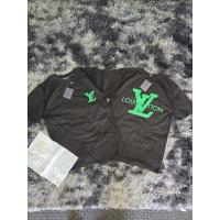ราคา เสื้อยืดL vลายสกรีนยาง สีเขียว (25344276417)