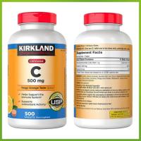 ราคา (Exp.04/2028)Kirkland Signature Chewable Vitamin C 500 mg 500 เม็ด (28002596772)