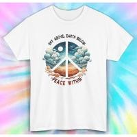 ราคา เสื้อป้ายสันติภาพ | Sky Above Earth ด้านล่าง Peace Within Graphic Tee (45607682687)