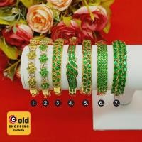 ราคา กำไลข้อมือฝังพลอยสีเขียว คละแบบ เส้นผ่านศูนย์กลาง 5-5.6 ซม. กำไลทอง กำไลแฟชั่น ทองหุ้ม ทองชุบ งานสวยพร้อมส่ง (20789984897)