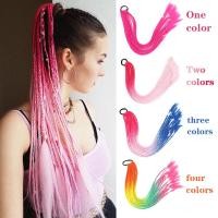 ราคา แฮร์พีชหางม้าสังเคราะห์สีรุ้ง พร้อมยางรัดผม สำหรับถักเปียและทำทรงยาว (57853685398)