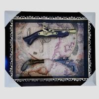 ราคา กรอบรูปปืนโบราณ โมเดลปืนโบราณ โมเดลปืนสะสม สำหรับแขวนผนัง Gun Display Frame (B) (21618951862)