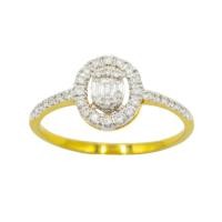 ราคา Happy Jewelry แหวนเพชรบาเก็ต เพชรล้อม รูปไข่ แหวนทองเพชรแท้ ทองแท้ 37.5% (9K) BG410 ฟรีกล่องโบว์ (23359578615)
