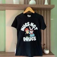 ราคา เสื้อยืดวินเทจ Y2K HUGS ไม่ใช่เสื้อยืด DRUGS (54803504813)
