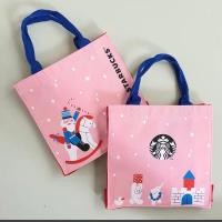 ราคา Starbucks Christmas BAG 2022 ของแท้จากshop กระเป๋าผ้า สตาร์บัคส์ ชมพูแดง (22075030277)