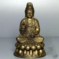 ราคา ทองเหลืองโบราณวัตถุเก่าแจกันบริสุทธิ์นั่งโลตัสเจ้าแม่กวนอิมพระพุทธรูปเจ้าแม่กวนอิมพระโพธิสัตว์รูปปั้นบรอนซ์โบราณสินค้าเก่าแพคเกจความเที่ยงตรง4 (54759360552)