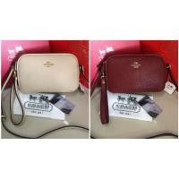 ราคา ✹Coach กระเป๋าสะพาย2 ซิป สีล้วน ขนาด กว้าง 8 นิ้ว สูง 6 (10006499230)